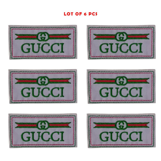 GUCCI Stylish Embroidered Patch Iron on / Sew on Patch WHITE-GREEN