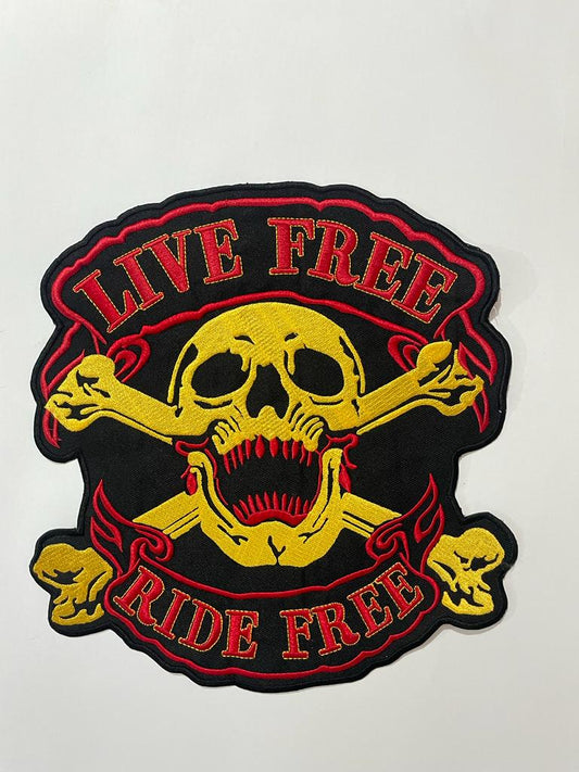 H - D SKULL BONE - Embroidery Patch - Iron/Sew On Patch