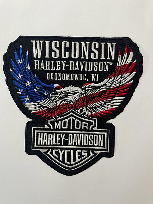 H - D WISCONSIN - Embroidery Patch - Iron/Sew On Patch