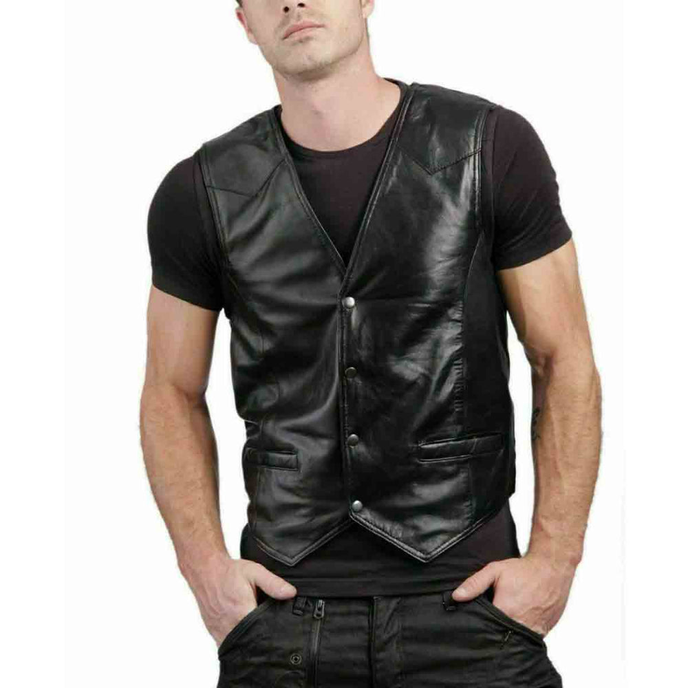 Edgy Black Western Vest with Modern Flair and Timeless Charm