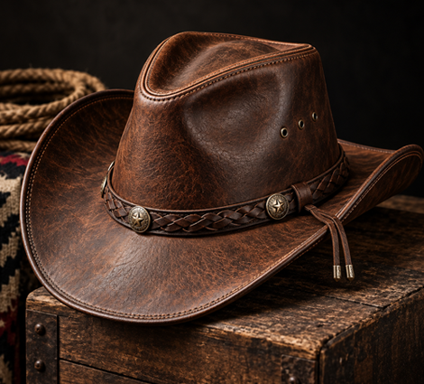 Leather Cowboy Hat