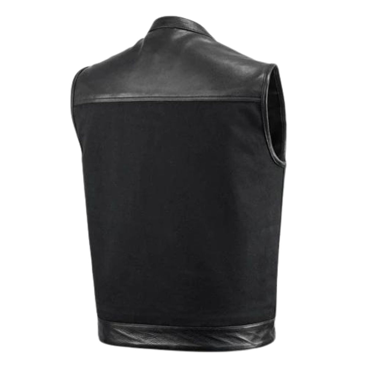 Classic Collar Men's Heavy Canvas Vest with Durable Craftsmanship