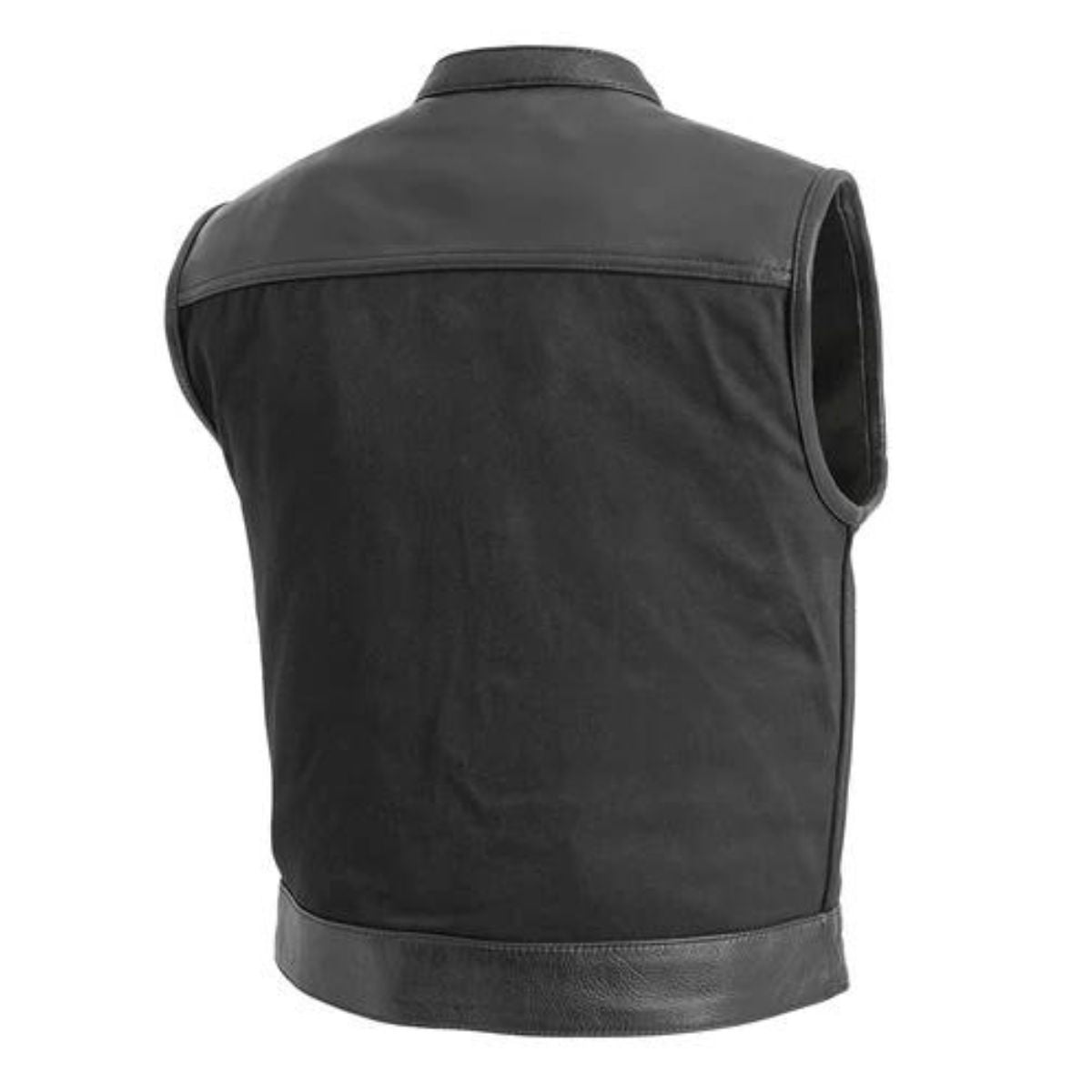 Detour Motorcycle Leather Vest with Rugged Design and Bold Style