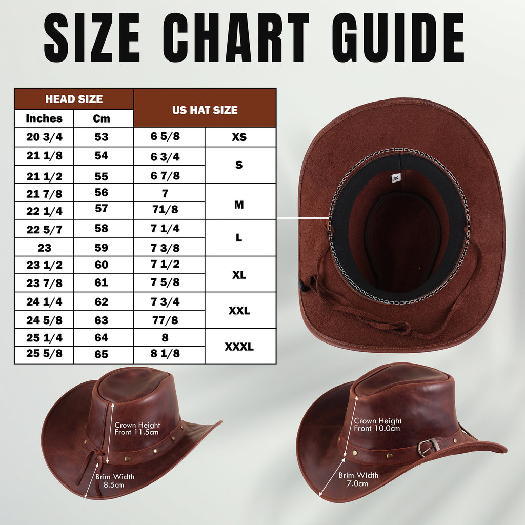 Shapeable Wide Brim Genuine Leather Cowboy Hat – Western Style