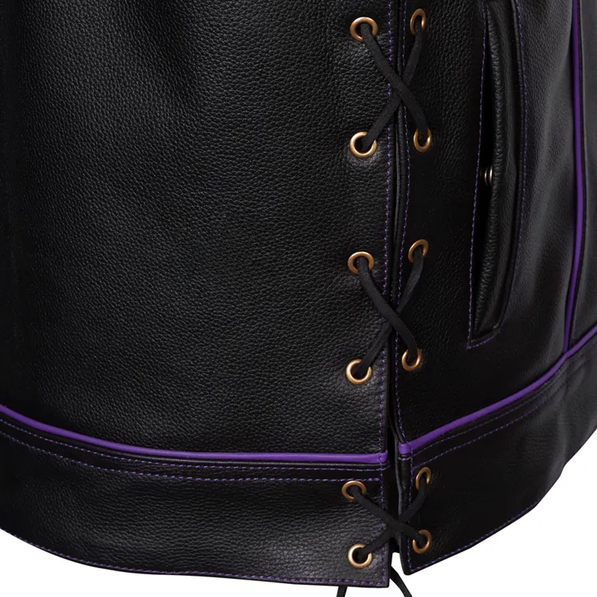 Genuine Leather Biker Vest: Handmade Side Lacing Motorcycle Club Style
