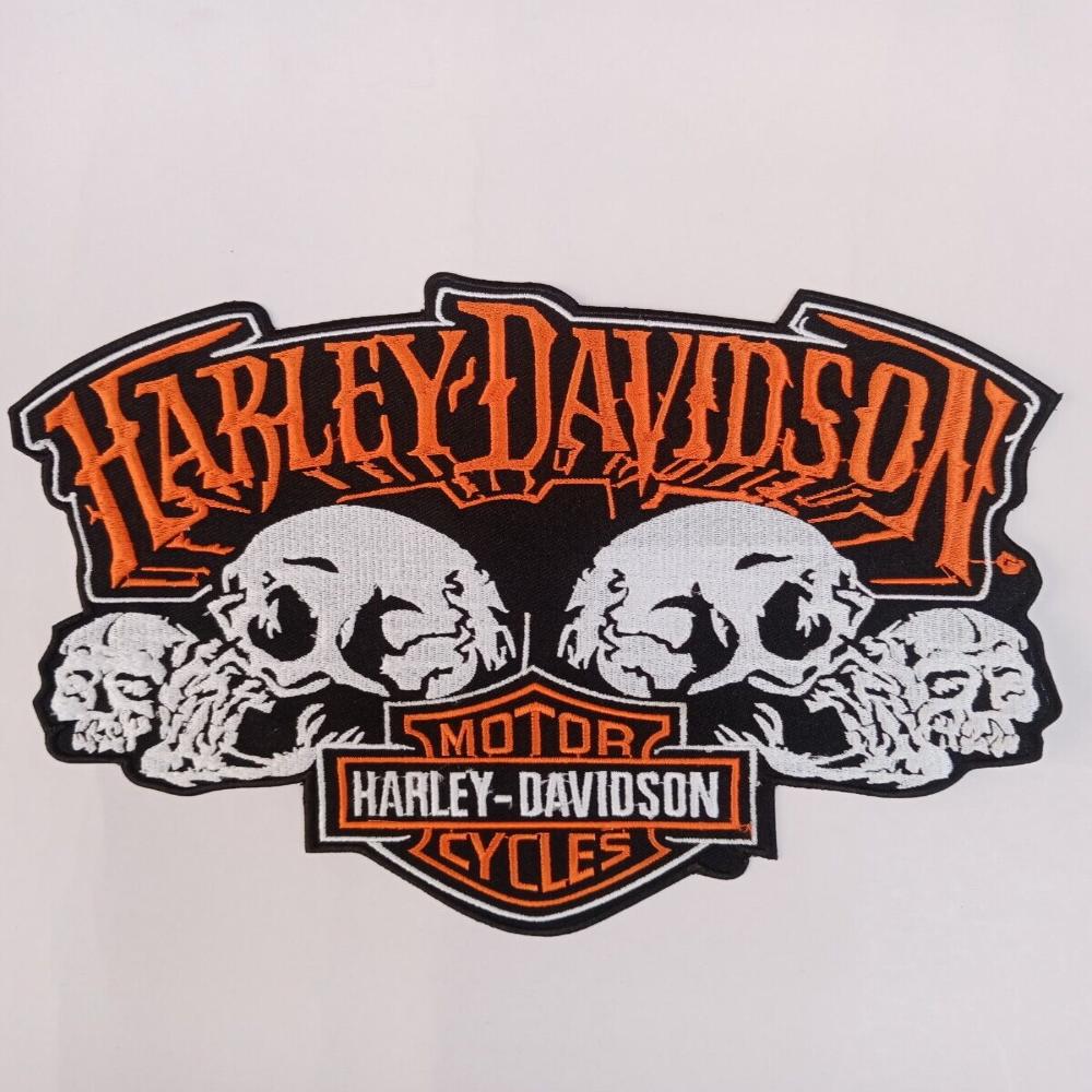 Harley Davidson Skull Large - Harley Motorcycle 12" Skeleton Jacket Back Patch