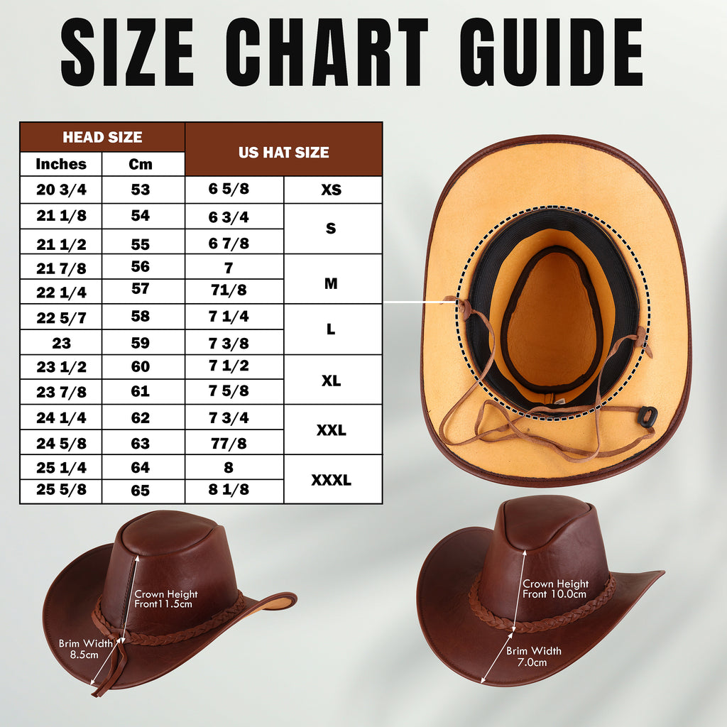 Brown Leather Cowboy Hat – Braided Band Western Outback Style