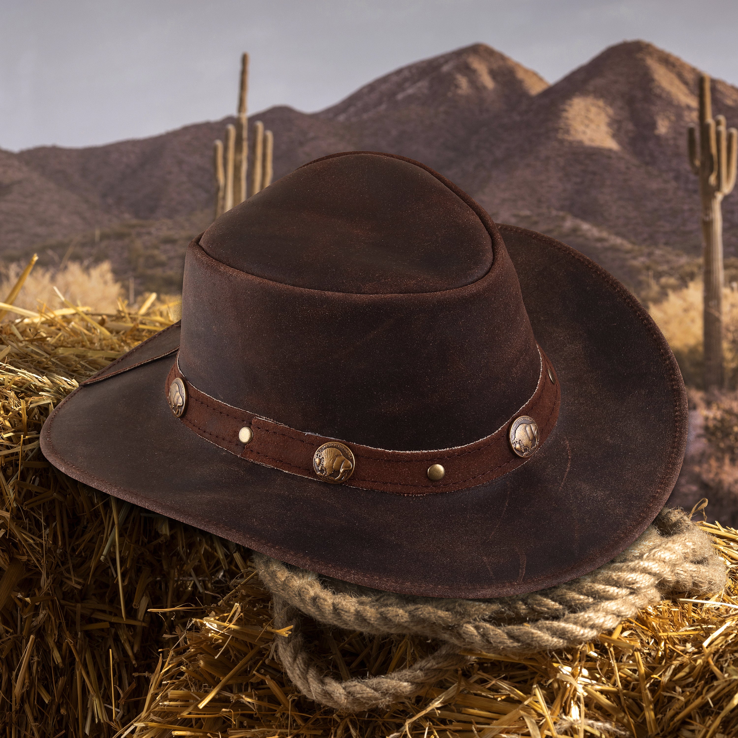 Calf Suede Leather Cowboy Hat – Unisex Western Style