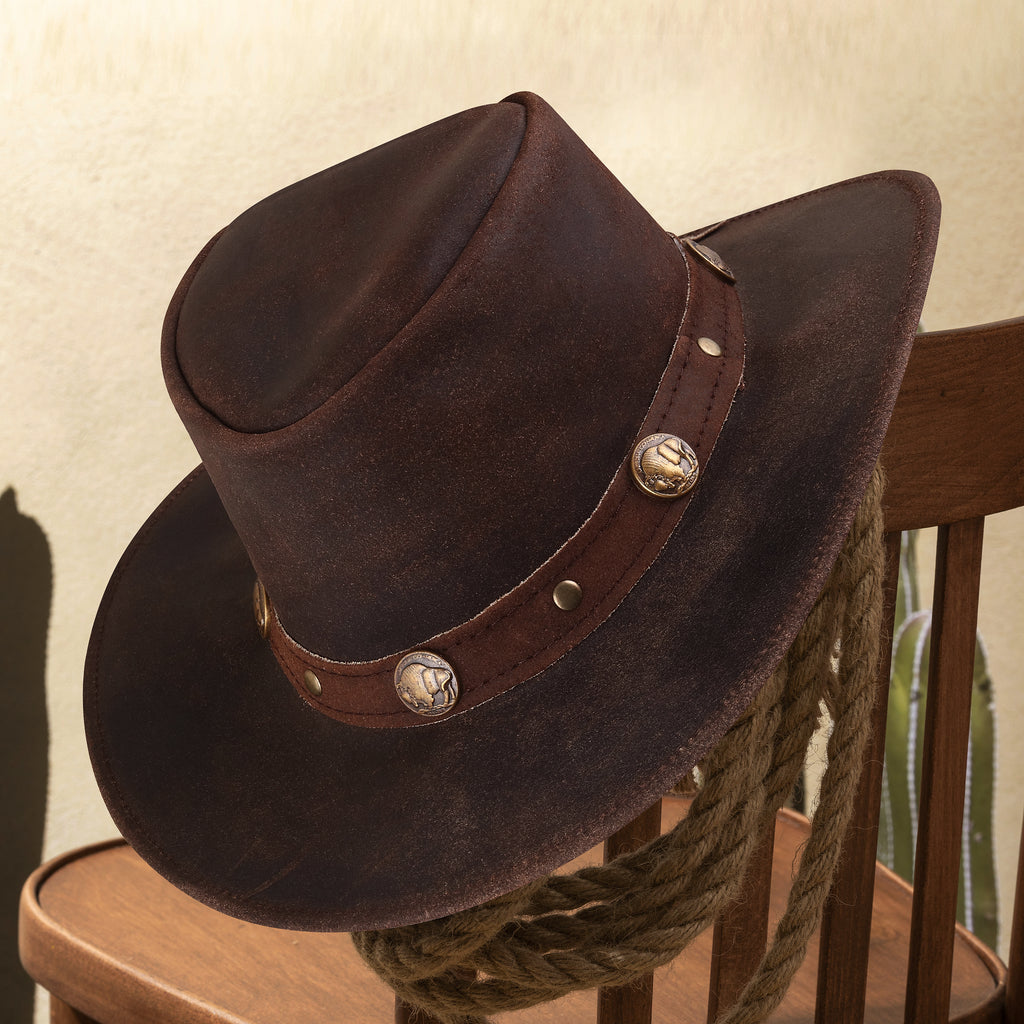 Calf Suede Leather Cowboy Hat – Unisex Western Style