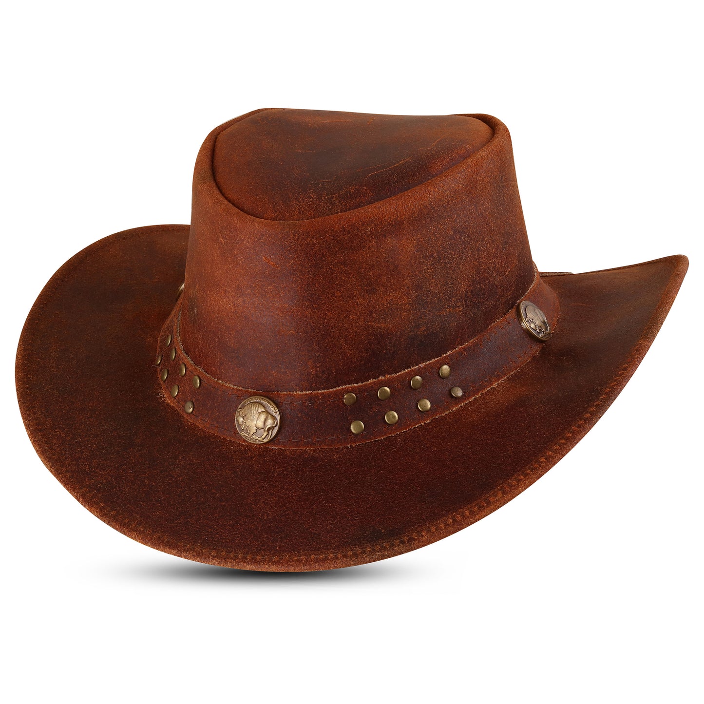 Genuine Calf Suede Leather HAT Western Cowboy Hat Men and Women Hat